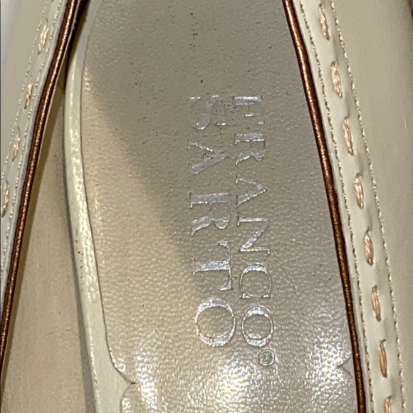 Franco Sarto Leather Round Toe Kitten Heel Pumps 8 1/2 Cream - Picture 4 of 10